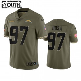 Lasten Los Angeles Chargers NFL Pelipaita Joey Bosa 97 Olive 2022 Salute To Service